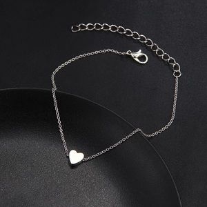 🎉 New Dainty Heart Silver Adjustable Anklet Bracelet